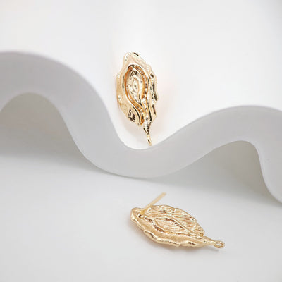 10pcs Irregular Earring Post, 14K Gold/Silver Plated, S925 Silver Pin Nickel Free Earrings, Hypoallergenic Earring Findings ZX166