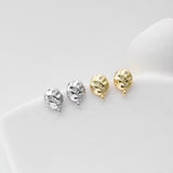 Round Hammered Earring Post Earrings, Gold Earring Post with Loop, Hypoallergenic, Earring Findings, Handmade Earring Supplies D0418