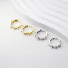 Load image into Gallery viewer, Multi-loop Earring Hoop, Gold Plated Huggie Hoop Earring with Loop, Huggie Hoops DIY Earring  Findings,Handmade Earring Supplies D0102