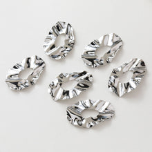 Load image into Gallery viewer, Irregular Pleated Openwork Pendant, 14K Gold/Silver, Oval Charm, Earring Making Finding ZZ093