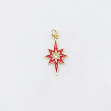 Load image into Gallery viewer, Multicolor Enamel Star Charm, 18K Gold Plated Star Pendant, 21mm, Necklace Bracelet Making Pendant S20495