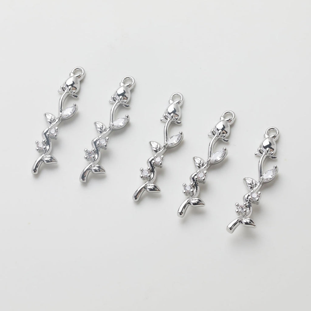 Twisted Flower Pendant, 14K Gold Plated Flower Charms For Earring Necklace Making, Jewelry Findings GZ763