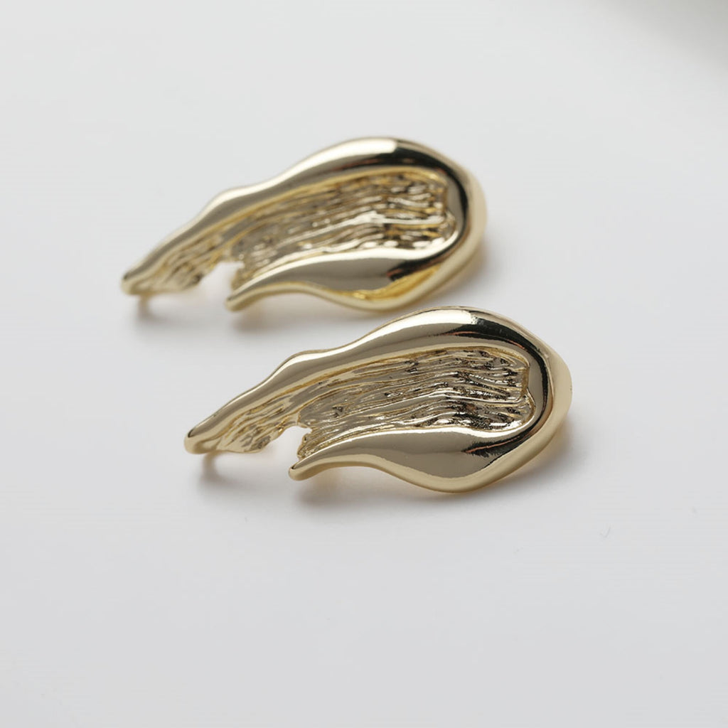 Irregular Painting Ear Post With Loop, S925 Silver Ear Pin Nickel Free Earrings, Gold/Silver Ear Stud, Hypoallergenic Earring Findings GT020