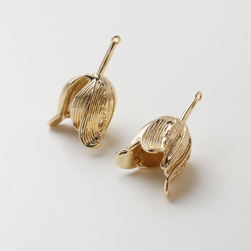 Flower Connector, 14K Gold Plated Flower Connector Charms For Earring Necklace Making, Jewelry Findings GZ748