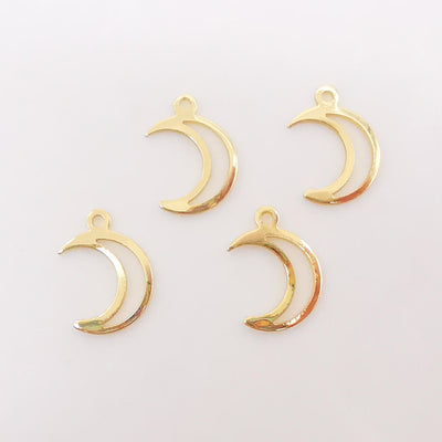 Gold Moon Charms, 18K Gold Plated Crescent Charms, Moon Pendant,  Necklace Charms, Jewelry Findings S334