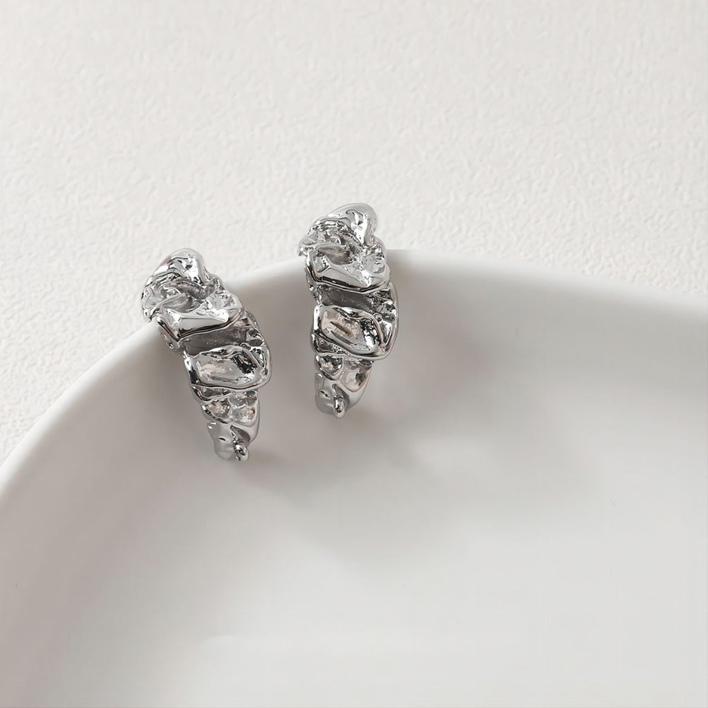 C Shape Irregular Earrings Post, 14K Gold, S925 Silver Ear Pin Nickel Free Earrings, Ear Stud Hypoallergenic Earring Findings GE077-D0014