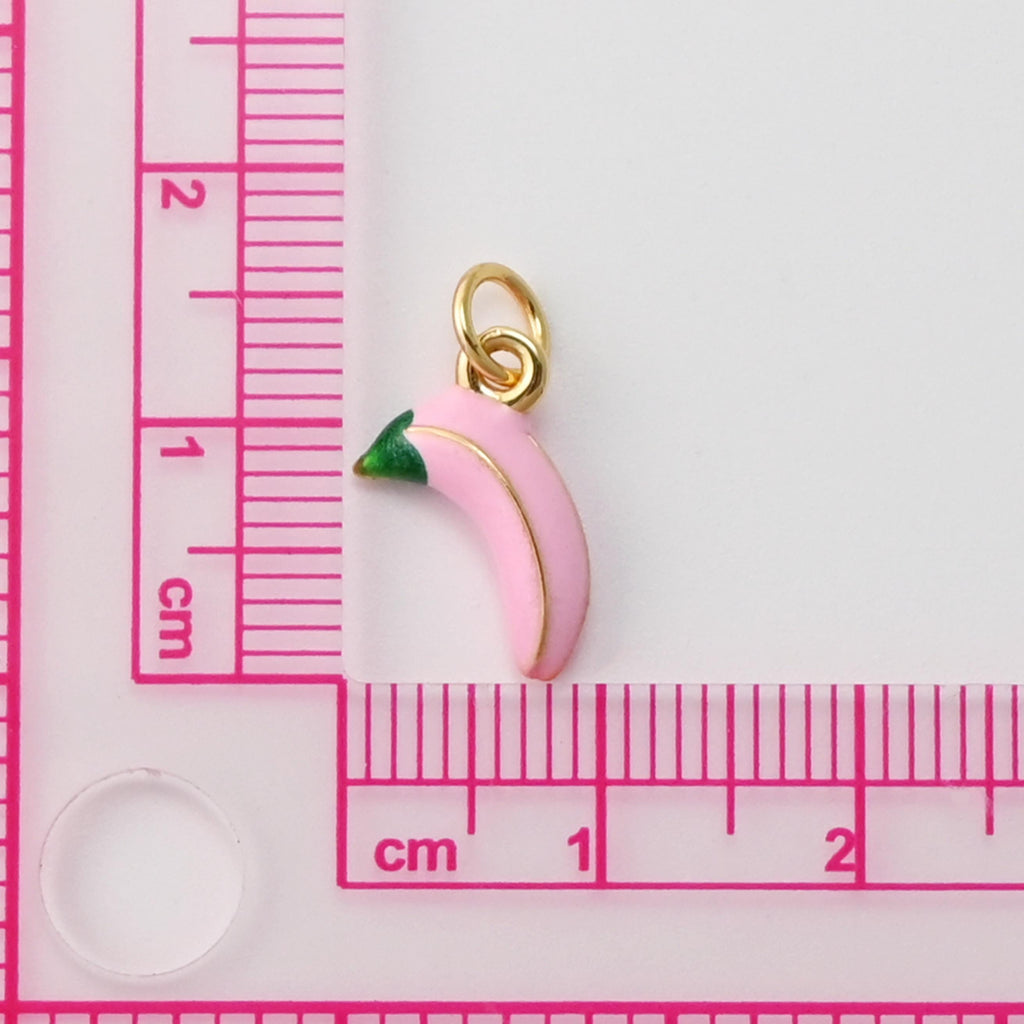 Banana Pendant, Enamel Banana Charms, 18K Gold Plated Fruit Charms, For Bracelet And Necklace Making, Jewelry Findings S1443