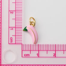 Load image into Gallery viewer, Banana Pendant, Enamel Banana Charms, 18K Gold Plated Fruit Charms, For Bracelet And Necklace Making, Jewelry Findings S1443