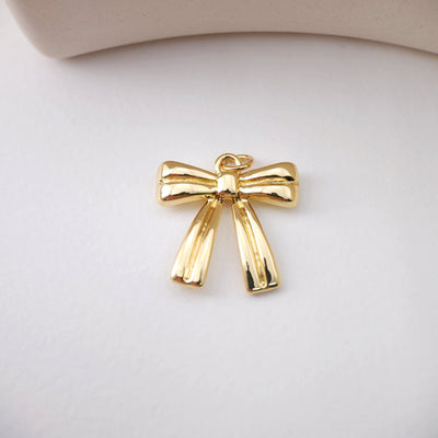 Gold Bow Tie Charm, Bow Tie Pendant, Bracelet Necklace Pendant, Gold Plated, Jewelry Findings S1220