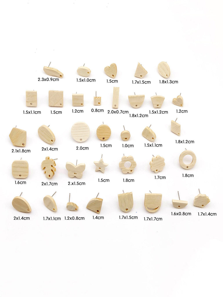 4PCS Wood Earrings, Horseshor Shape Wooden Earrings for women, Nickel Free, Geometric Statement Earrings Finding   JT924