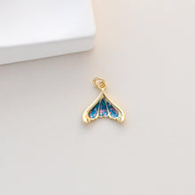 Load image into Gallery viewer, Fishtail Pendant, Enamel Marine Life Charms, Gold Plated Fishtail Charms, Bracelet Making, Jewelry Findings S1331