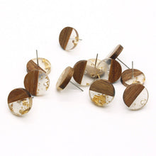 Load image into Gallery viewer, 10PCS Round Geometric Wooden Earring Findings, Nickel Free, Earring Finding PS033-JT007