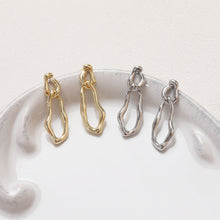 Cargar imagen en el visor de la galería, Pendientes de plata de ley 925 con pasador irregular y aro, sin níquel, de oro y plata, hipoalergénicos ZZ033
