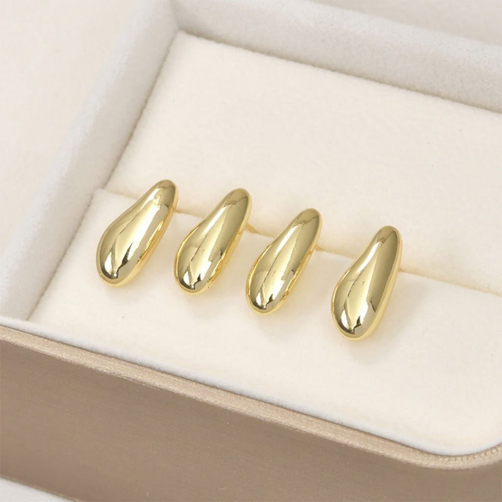 curved surface Round Ear Post With Loop,S925 Silver Ear Pin Nickel Free,Water drop oval Ear Stud,Hypoallergenic Earring Findings LL170-D0316