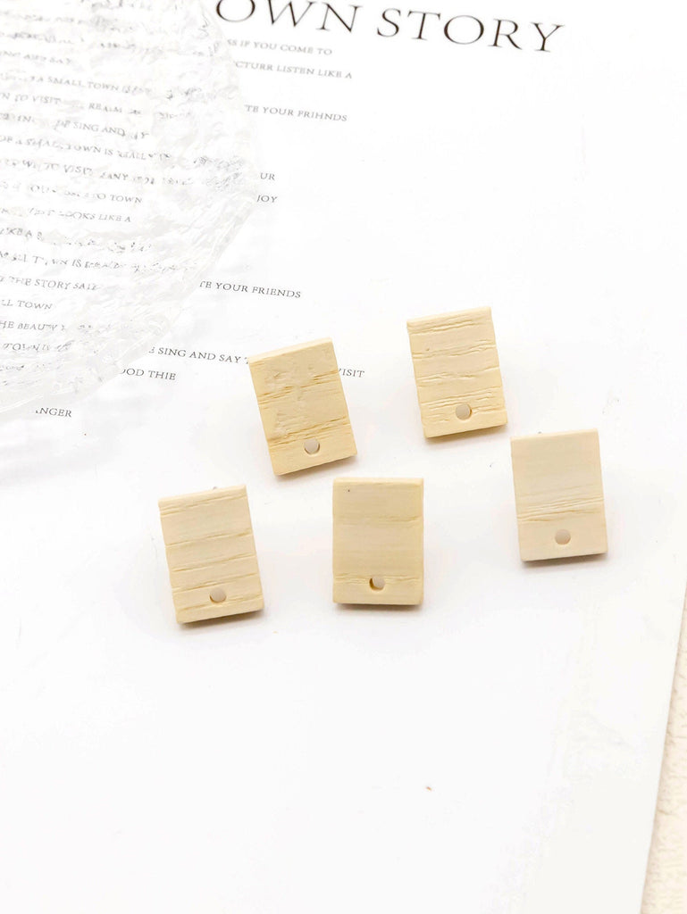 4PCS Wood Earrings, Rectangle Wooden Earrings for women, Reclaimed Ash Wood, Nickel Free, Geometric Statement Earrings Finding  JT905