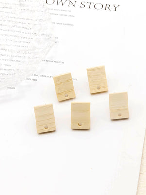 4PCS Wood Earrings, Rectangle Wooden Earrings for women, Reclaimed Ash Wood, Nickel Free, Geometric Statement Earrings Finding  JT905
