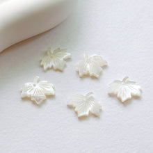 Load image into Gallery viewer, Maple Leaf White Mother-of-Pearl, MOP Shell Pendant, Carved White Nacre, Shell Charm, Mother of Pearl Jewelry Making Findings RY021