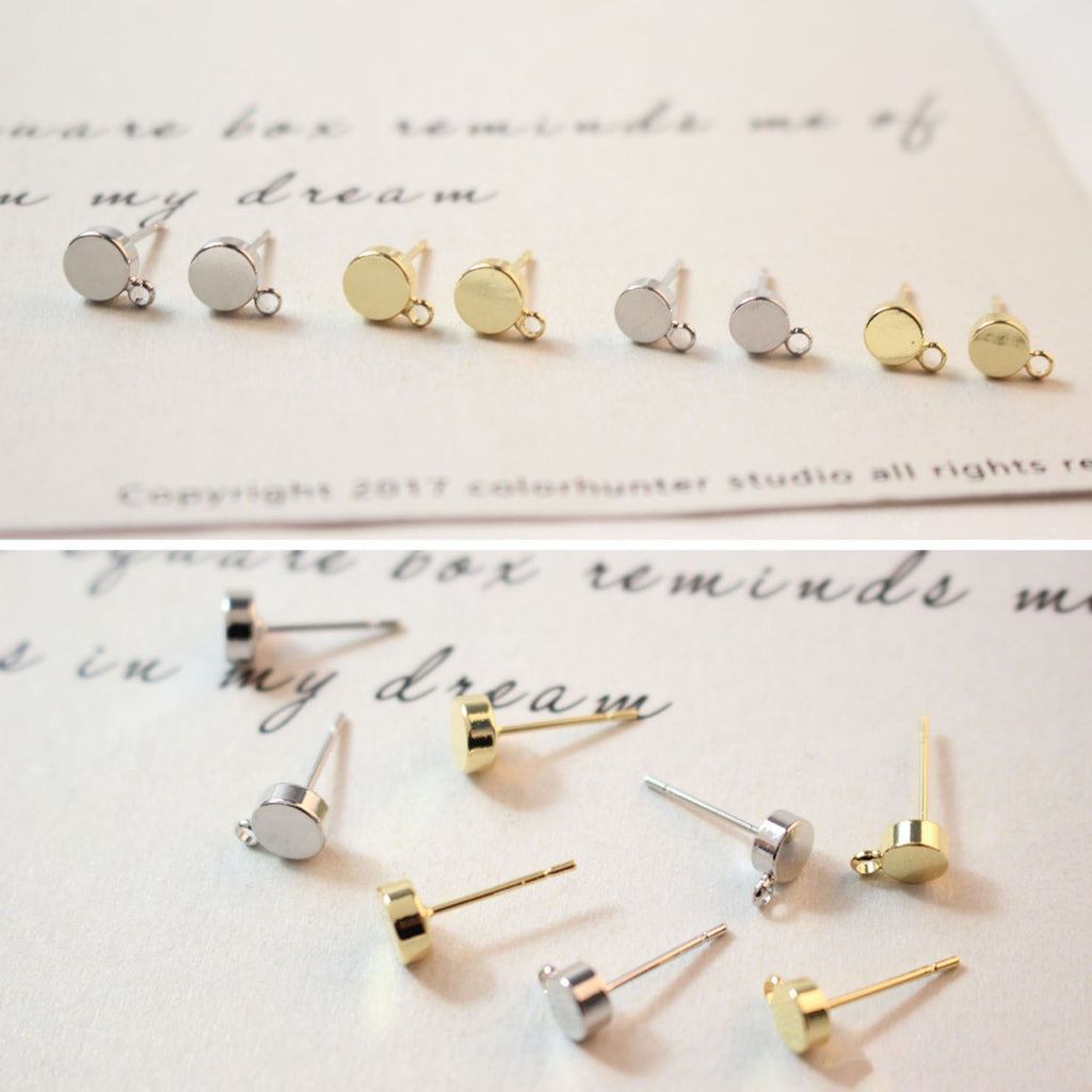 10 قطع من أقراط الأذن المستديرة الذهبية مع حلقة، 6 مم، أقراط من الفضة الاسترلينية S925 خالية من النيكل، حلقة أذن، نتائج أقراط مضادة للحساسية ZX026