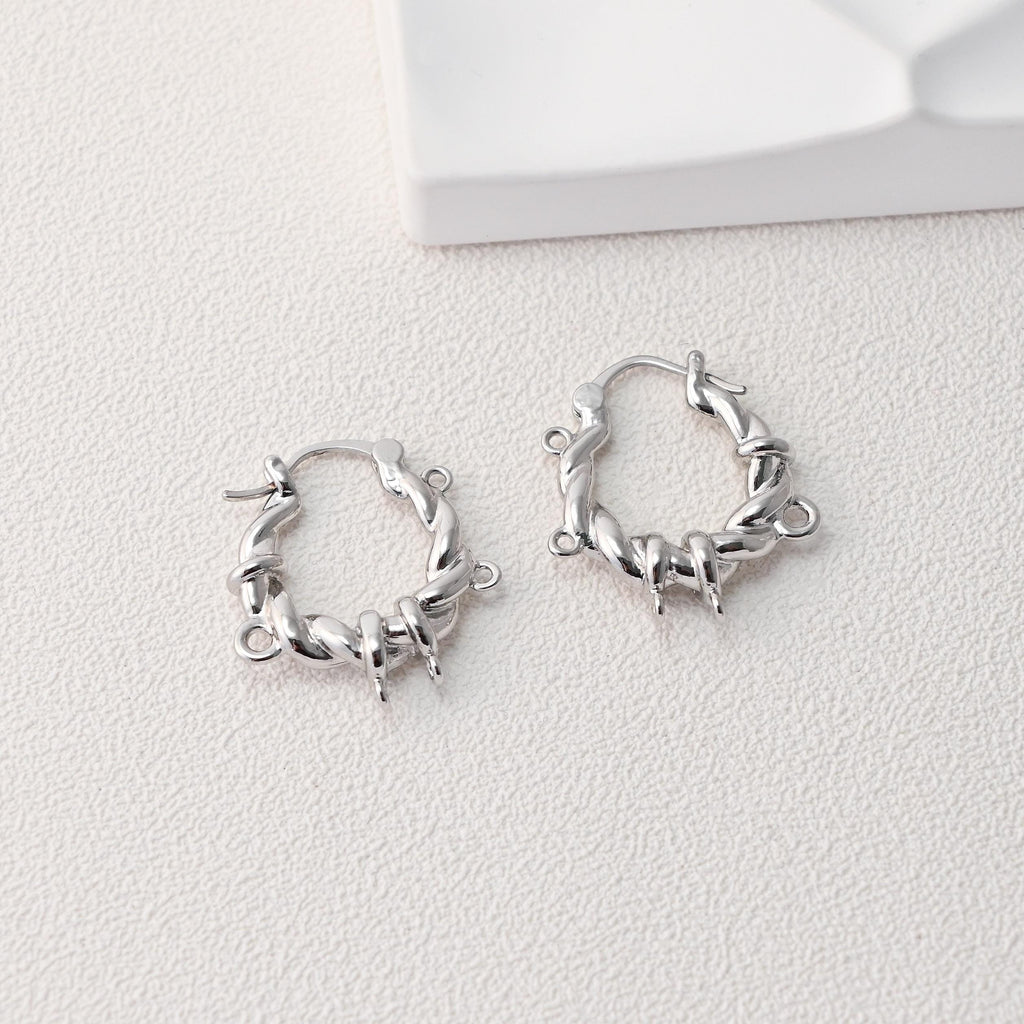 Twisted Lava Earring Hoops With Five Loop, Gold Plated Earring, Huggie Hoop Earring, DIY Earring  Findings, Handmade Earring Supplies D0378