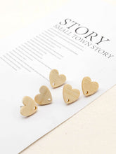 Cargar imagen en el visor de la galería, 4 pendientes de madera con forma de corazón para mujer, de fresno reciclado, sin níquel, con diseño geométrico llamativo, JT908