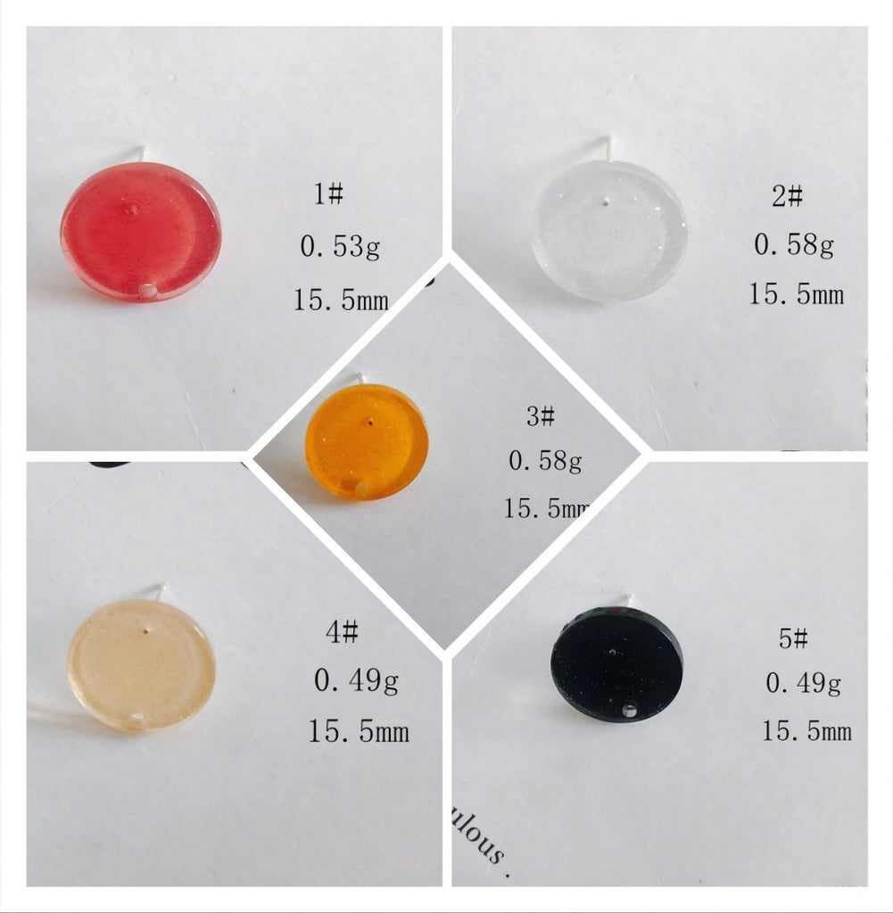 10 قطع من زينة الأقراط الدائرية المصنوعة من الأكريليك، 26 لونًا من اختيارك، زينة أذن من الفضة الاسترلينية S925، خالية من النيكل، زينة أقراط MY023