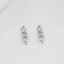 Load image into Gallery viewer, Gold Link Chain Earring Post With Loop, Chain Stud Earring Nickel Free, 18K Gold/Silver, Hypoallergenic Earring Findings D0409