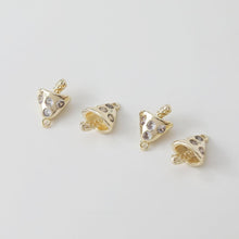 Load image into Gallery viewer, Mushroom Charm, 14K Gold/Silver Plated CZ Pave Pendant, Neckalce Bracelet Making Pendant, Jewelry Supply Finding GZ632