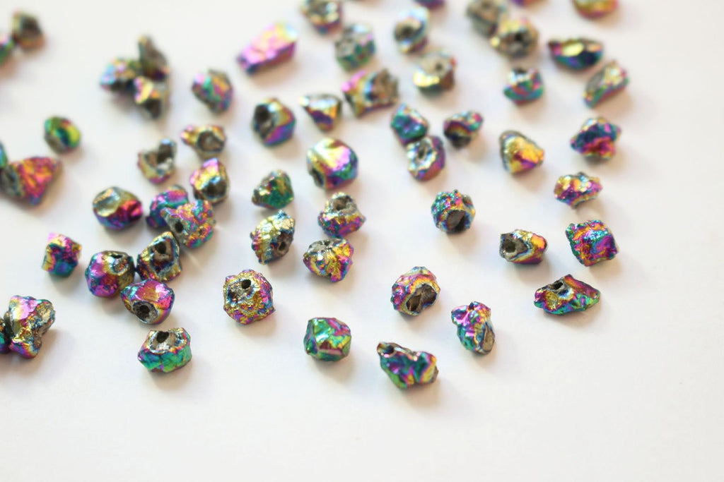 5pcs Irregular Crystal Imitation Ore Spacer Beads, 8mm, Crystal Loose Beads for Jewelry Making, DIY Beads Finding GZ436