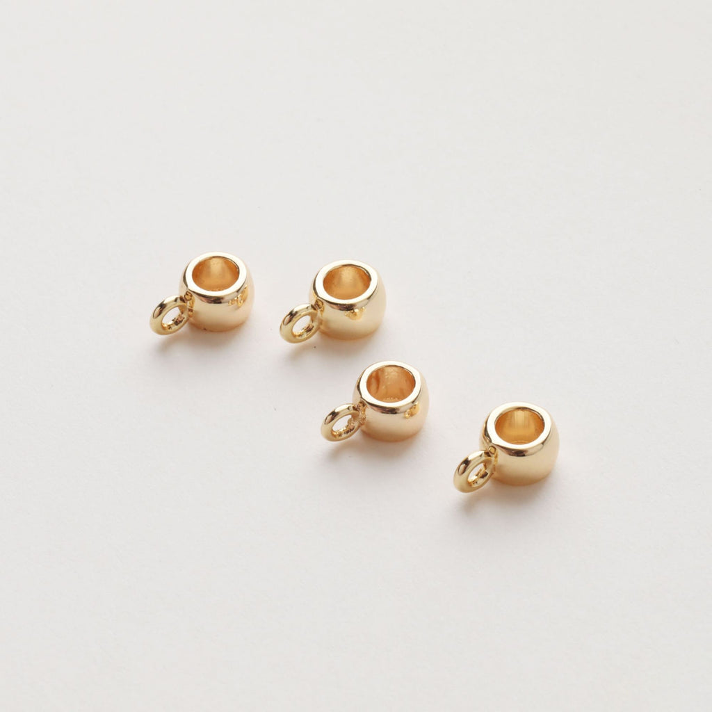 10pcs Round Rondelle Spacer Beads with Loop, Large Hole 18K Gold Plated 8mm/11mm, Bracelet Necklace Making Jewelry Finding ZZ019-ZX7018