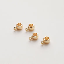 Load image into Gallery viewer, 10pcs Round Rondelle Spacer Beads with Loop, Large Hole 18K Gold Plated 8mm/11mm, Bracelet Necklace Making Jewelry Finding ZZ019-ZX7018