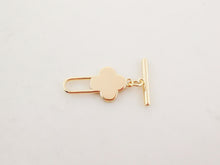 Load image into Gallery viewer, Four Leaf Clover OT Toggle Clasps, 18K Gold Plated OT Buckle, CZ Pave Mother of Pearl, Necklace Closure, Connectors Clasps, ZX050