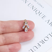Load image into Gallery viewer, CZ Pave Tree Charm, Cubic Zircon Crystal Leaf Pendant, Bracelet Necklace Pendant, 14K Real Gold Plated Charm, Jewelry Findings ZR002-F142