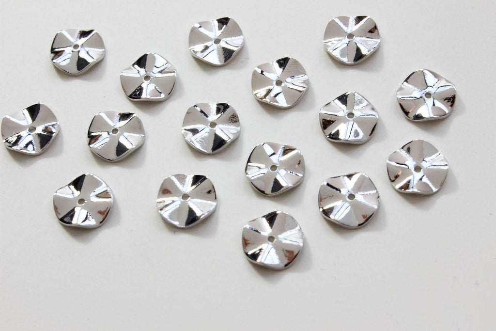10pcs Round Spacer Beads, 10mm, 12mm, 14K Gold/Silver Plated, Dainty Earring Making Beads, Jewelry Finding GZ158