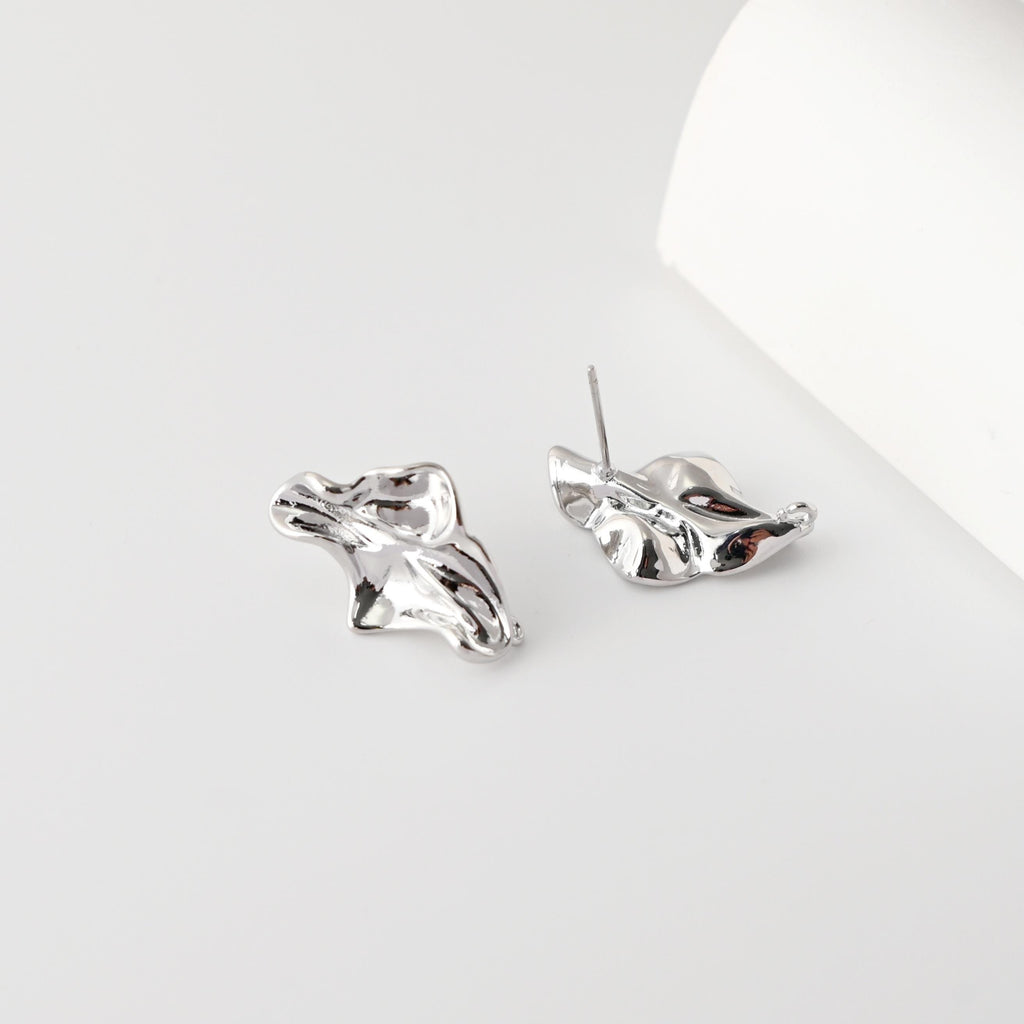 أقراط غير منتظمة بحلقة، مطلية بالذهب عيار 18 قيراطًا، خالية من النيكل، دبوس من الفضة الاسترلينية S925، أقراط أذن مضادة للحساسية D0485