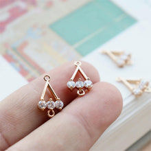 Load image into Gallery viewer, CZ Pave Crown-shaped Charm, Cubic Zircon Crystal Pendant, Bracelet Necklace Pendant, 14K Real Gold Plated, Jewelry Findings JY008-F137