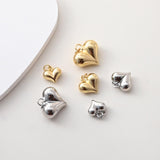 Gold Heart Charms, 18K Gold Plated, 3D Love Pendant, For Necklace And Bracelets Making Pendants, Jewelry Findings S1380