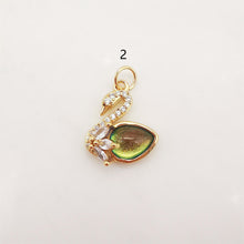 Cargar imagen en el visor de la galería, Dijes de cisne con pavé de cristal, dijes de piedras preciosas bañados en oro de 18 quilates, colgante de pájaro, dije para hacer collares, accesorios de joyería S20284