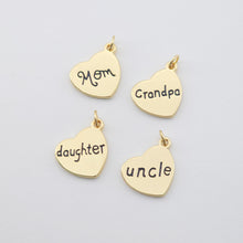 Load image into Gallery viewer, Family Members Love Pendant, Heart Charms, 18K Gold Plated Love Charms, Bracelet Necklace Making Pendants, Jewelry Findings S1146