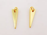 Dainty Triangular Charm, 18K Shiny Gold Plated Pendant, Necklace Bracelet Earring Making Charm, 18X6mm, Jewelry Making Supply S828