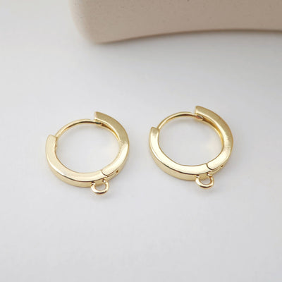 4PCS Huggie Hoops Earring Hoop, 18K Gold Plated Leverback Ear Hoops, Gold Earring Making Findings for Jewelry Making D0148