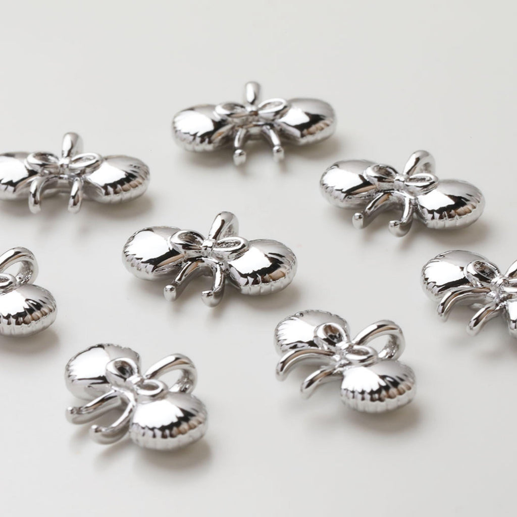 Bow Tie Charm, Bow Tie Bell Charm, Cubic Pendant, Earring Pendants, Real Gold Plated Brass Earring Charms, Jewelry Findings GZ729