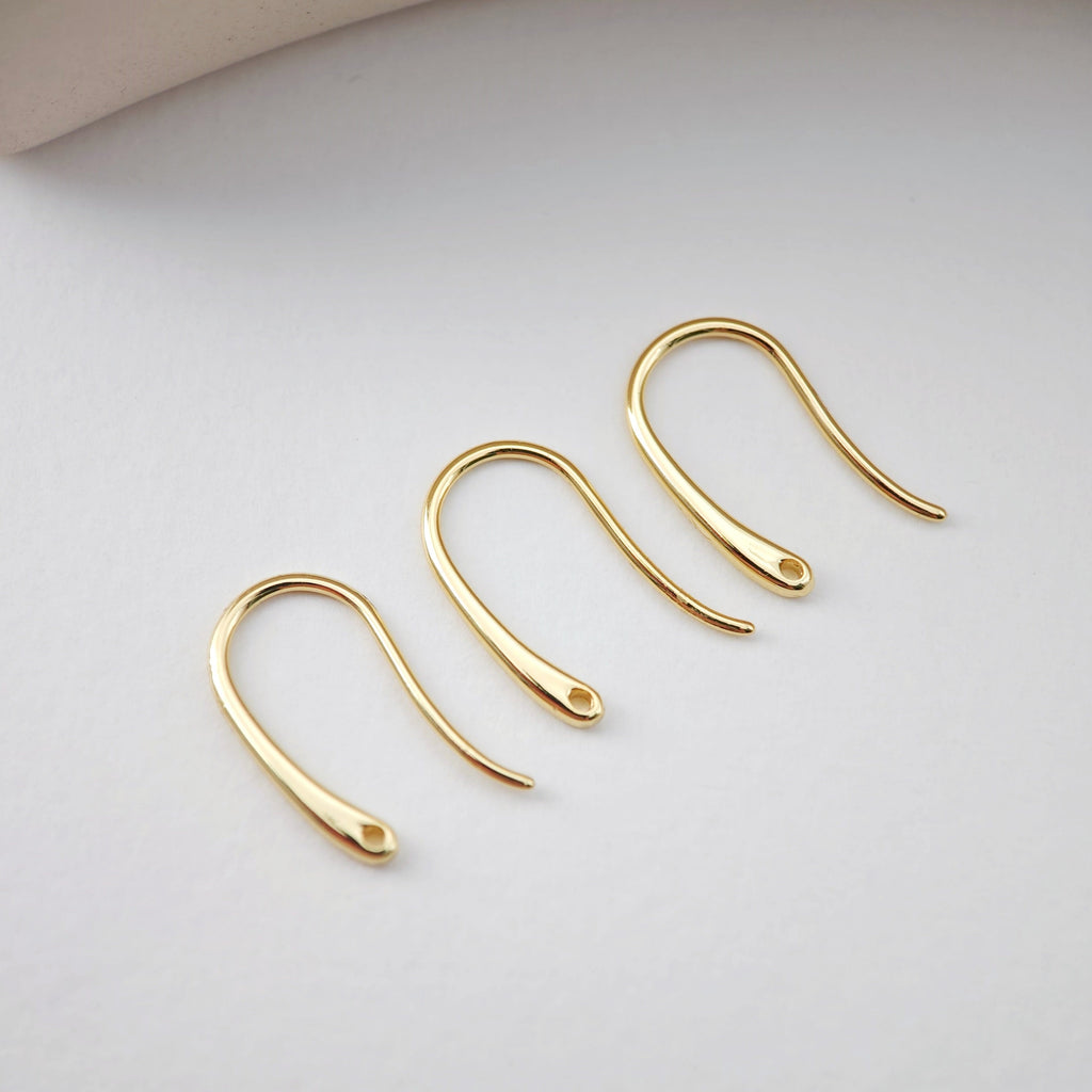Fish Hooks, 18K Gold Plated Ear Wires, Gold Earring Earring Hooks, Ear Wires for Jewelry Making D0173