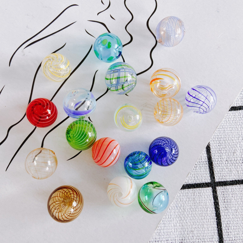4 cuentas de vidrio soplado a mano, esferas huecas para hacer joyas, hallazgos de cuentas DIY MY112
