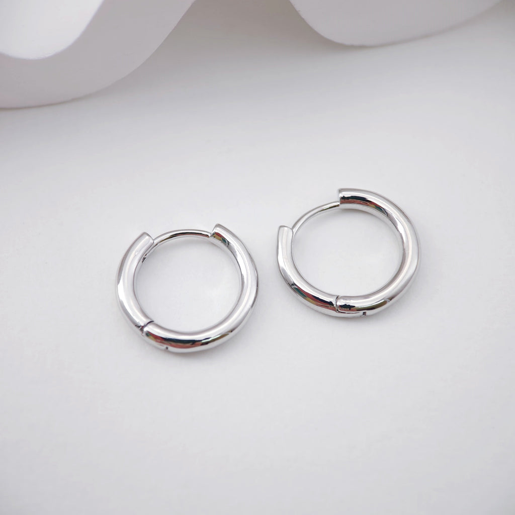 Glossy Surface Earring Hoop, Classic Simple Huggie Earring, Everyday Huggie Hoops Multiple Sizes Customised,Handmade Earring Supplies D0111