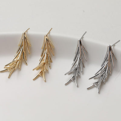 Tassel Stud Post Earrings with Loop, 14K Gold Plated/Silver Post, Tassel Earring Findings GZ772