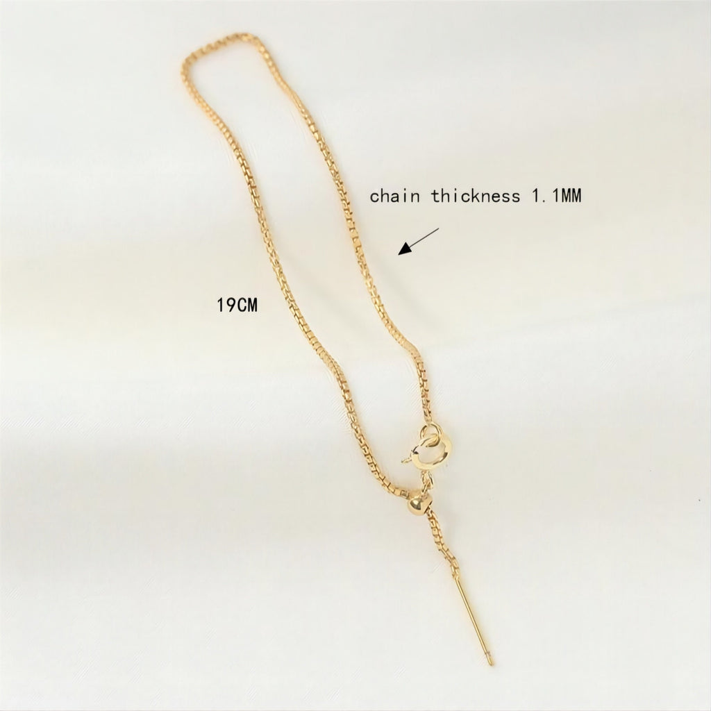 Gold Filled Adjustable Box Finished Chain for Bracelet/Necklace With Spring Clasp, 1.1mm, 7 Inch READY To WEAR Bracelet Findings, USA, BL007
