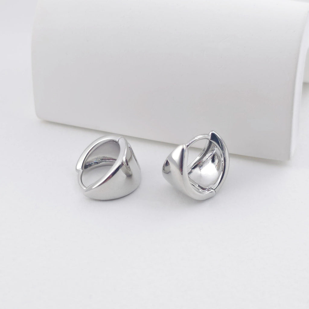 Gold Round Ear Hoops, 18K Gold/Silver Plated Leverback Earrings, Huggie Hoops Earring D0577