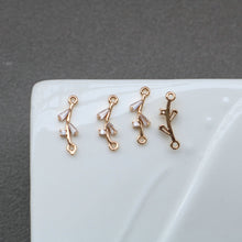 Load image into Gallery viewer, CZ Pave Leaf Charm, Cubic Zircon Crystal Leaf Pendant, Bracelet Necklace Pendant, 14K Real Gold Plated Charm, Jewelry Findings HL019-F190