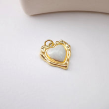 Load image into Gallery viewer, Heart Pendant, Enamel Heart Charm, 18K Gold Plated, Love Pendant, Necklace Making Pendants, Jewelry Findings S1214