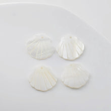 Load image into Gallery viewer, Scallop Shape White Mother-of-Pearl, MOP Shell Pendant, Fan-shaped White Nacre, Shell Charm, Mother of Pearl Jewelry Making Findings RY019